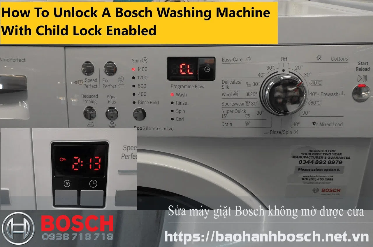 máy giặt Bosch không mở được cửa