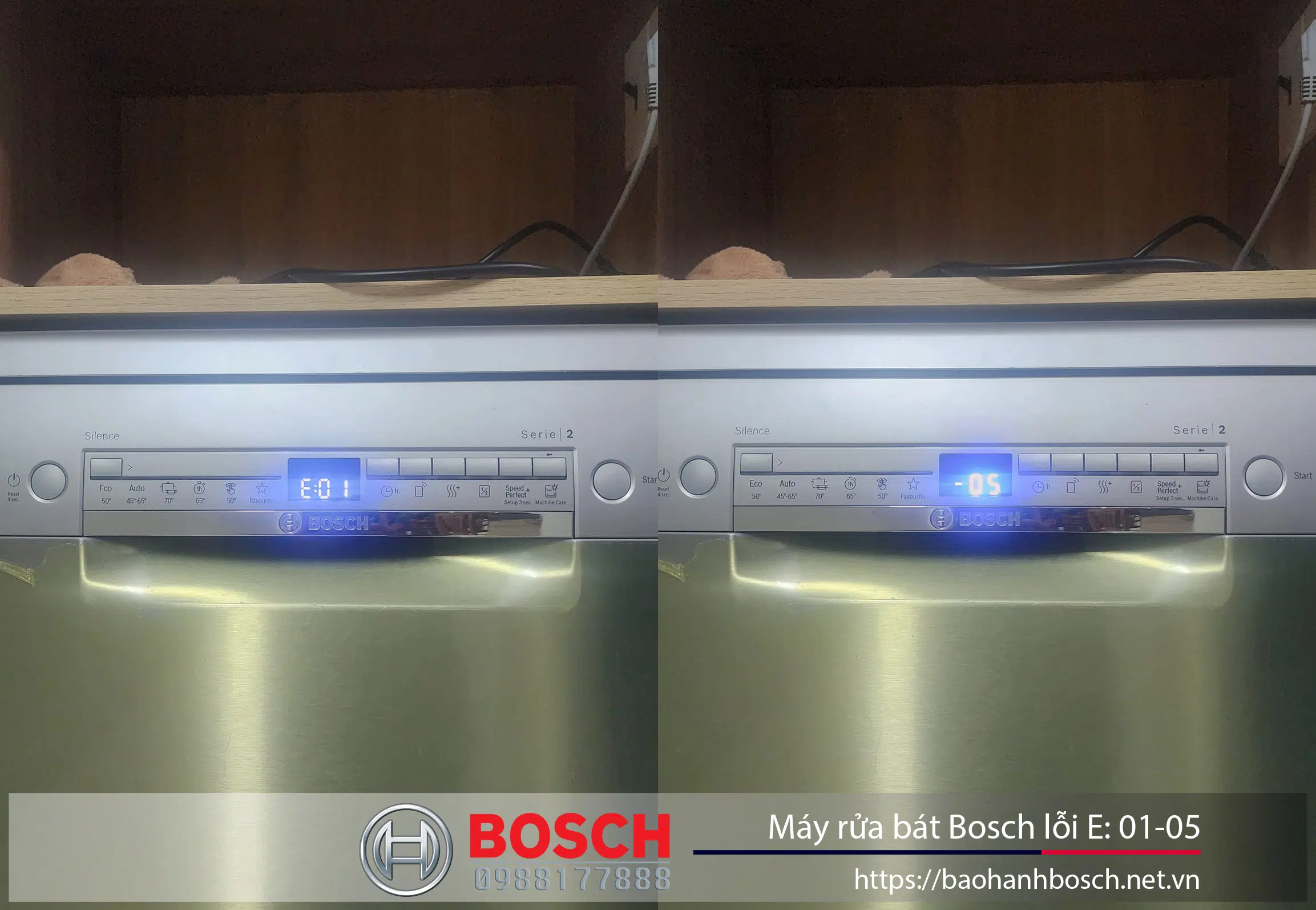 E1 lỗi máy rửa bát Bosch, bảo hành, sửa chữa lỗi E 01-05 hiệu quả tại trung tâm uy tín. Dịch vụ sửa chữa chuyên nghiệp, đảm bảo vận hành ổn định của thiết bị Bosch.