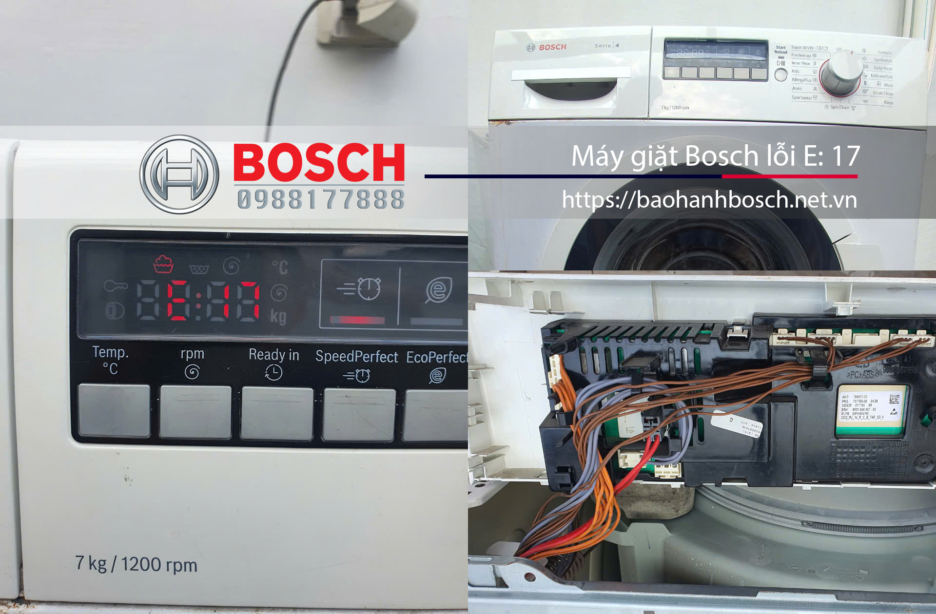 Sửa máy giặt Bosch lỗi E17