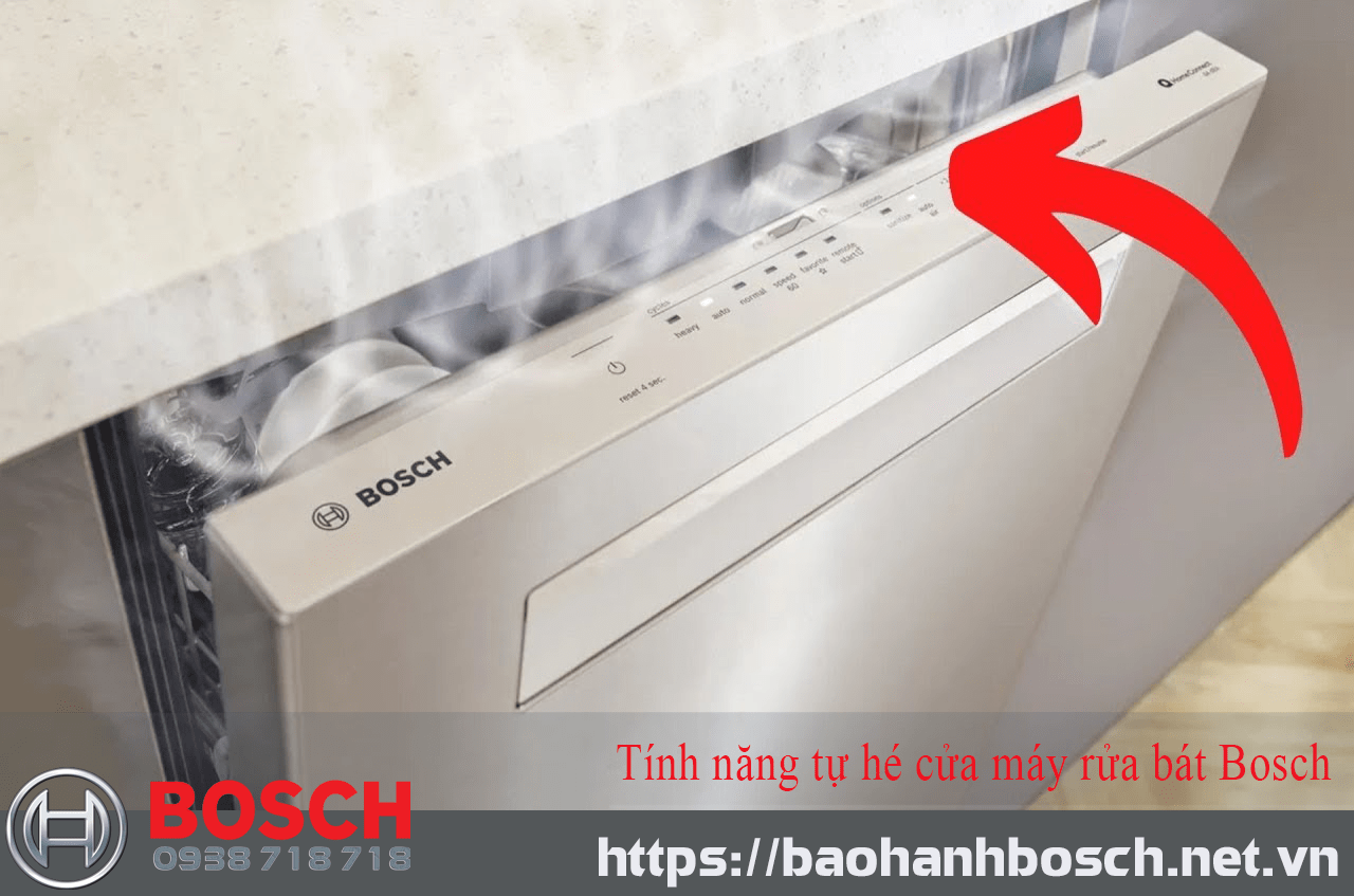 tính năng tự hé cửa máy rửa bát Bosch