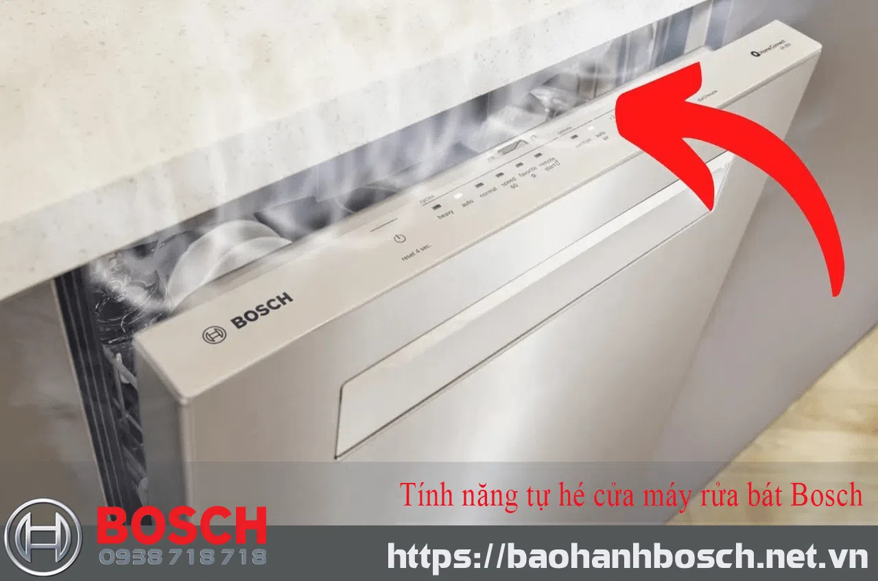 Lò sửa máy rửa bát Bosch tự hề cửa, tính năng tự vệ sinh và bảo hành chính hãng.