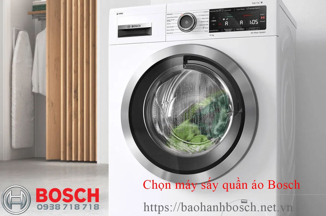 Lò giặt Bosch chính hãng với chế độ bảo hành Bosch, máy giặt sấy quần áo Bosch công nghệ tiên tiến, tiết kiệm điện năng, phù hợp cho gia đình hiện đại tại Việt Nam.