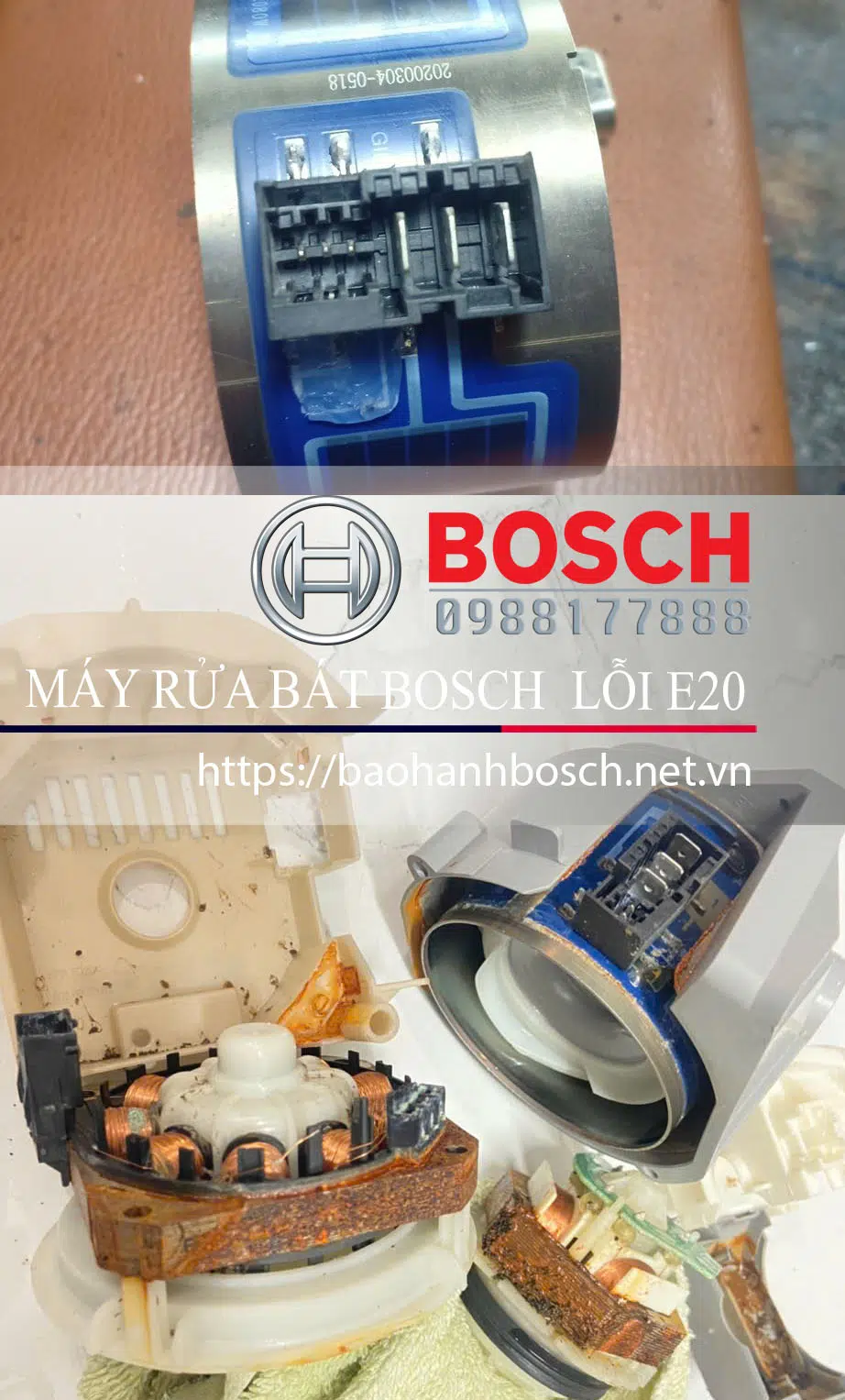 Bảo hành máy rửa bát Bosch Lỗi E20, dịch vụ sửa chữa chính hãng tại Việt Nam.