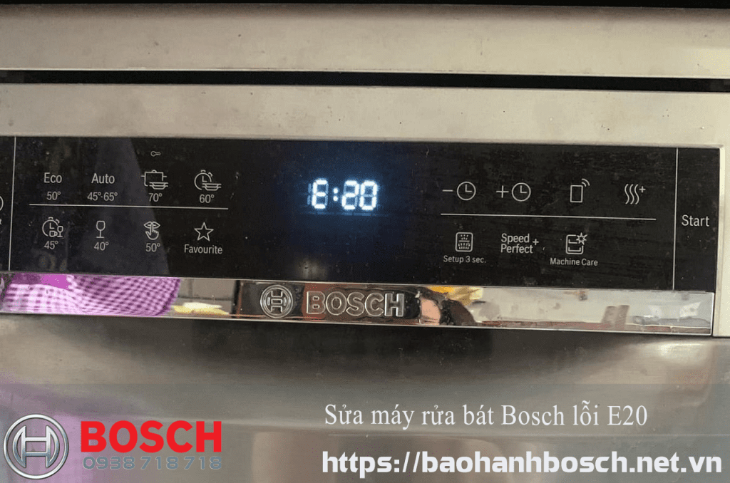 Máy rửa bát Bosch lỗi E20. Cách khắc phục sự cố