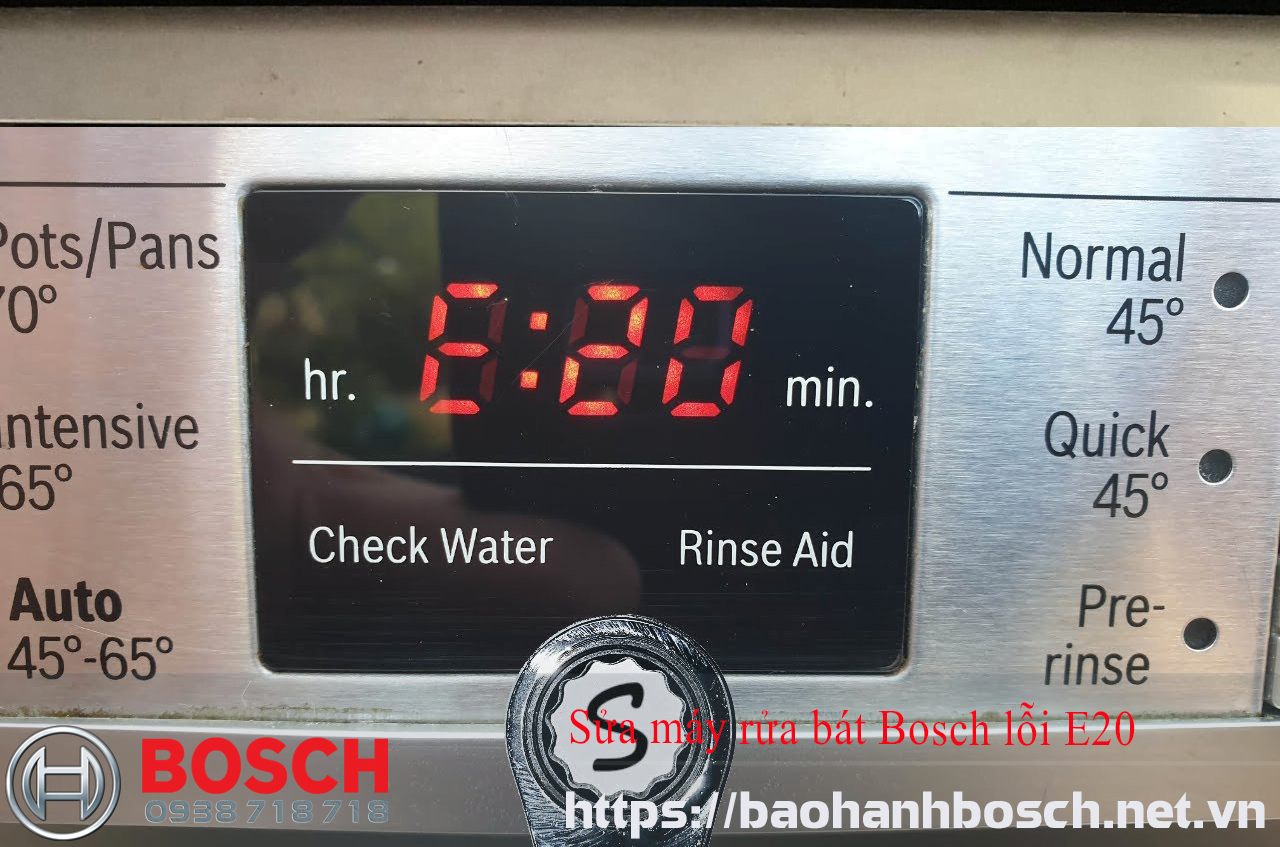 Máy rửa bát Bosch lỗi E20 do hỏng bơm 