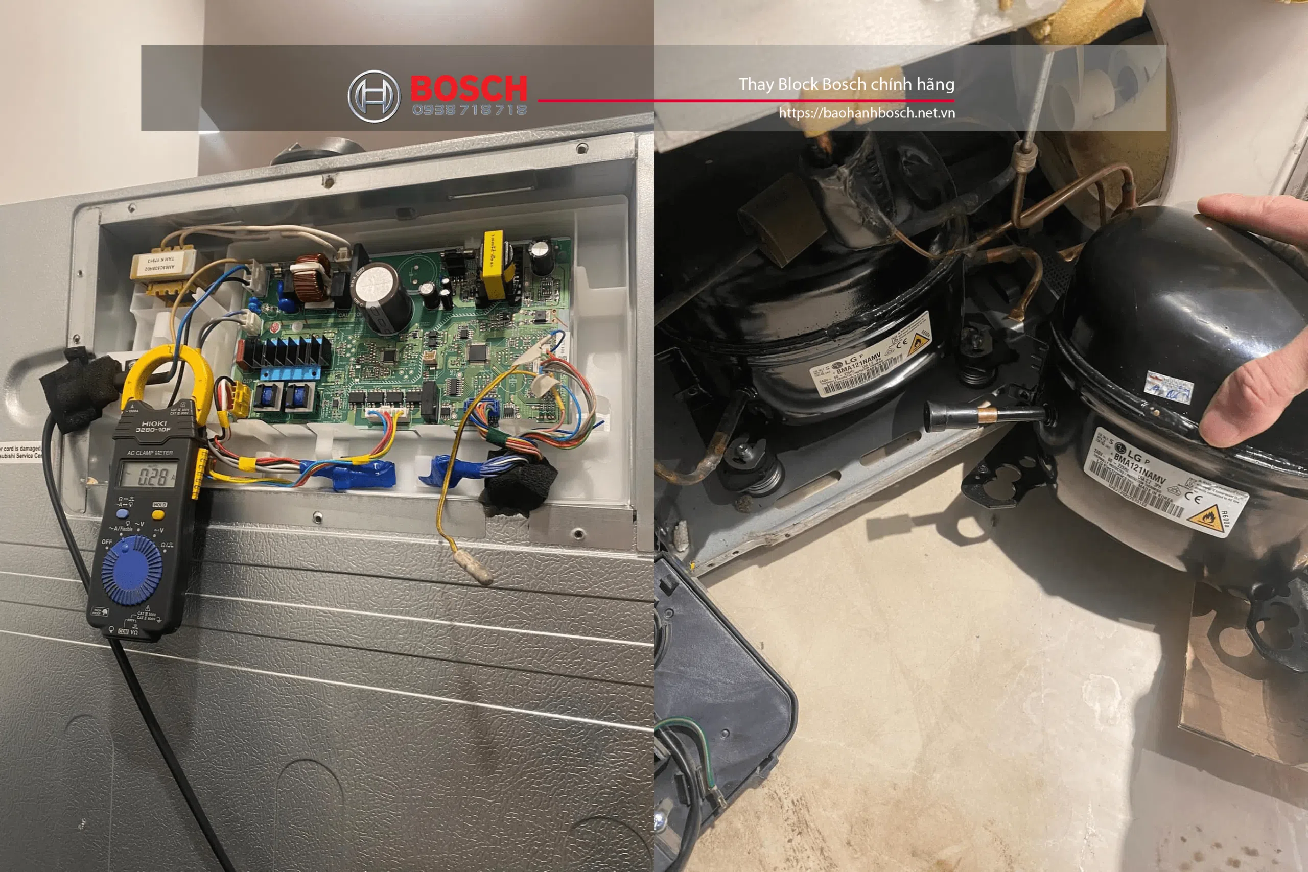Linh kiện máy lạnh Bosch, hệ thống bảo hành chính hãng, sửa chữa và thay thế block máy lạnh Bosch chuẩn, chất lượng cao tại địa chỉ uy tín.