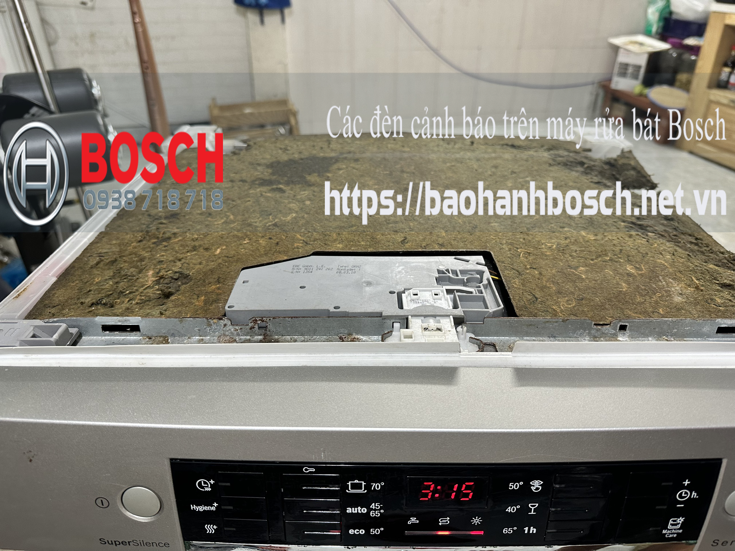 Đèn báo hết nước bóng là một trong các đèn cảnh báo trên máy rửa bát Bosch