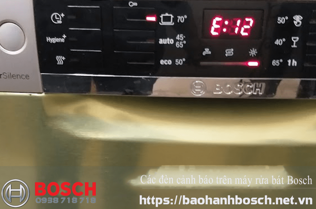 Các đèn cảnh báo trên máy rửa bát Bosch