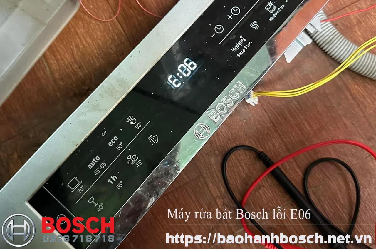 Máy rửa bát Bosch lỗi E06, hướng dẫn sửa chữa và bảo hành chính hãng tại trung tâm Bosch.