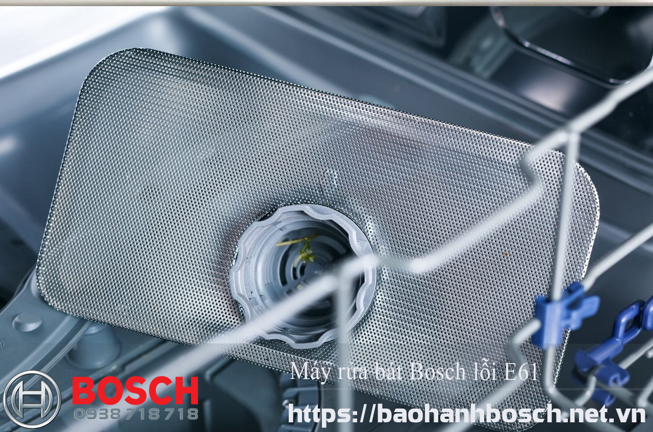 Máy rửa bát Bosch lỗi E61 có thể do bộ lọc hoặc đường ống thoát bị tắc