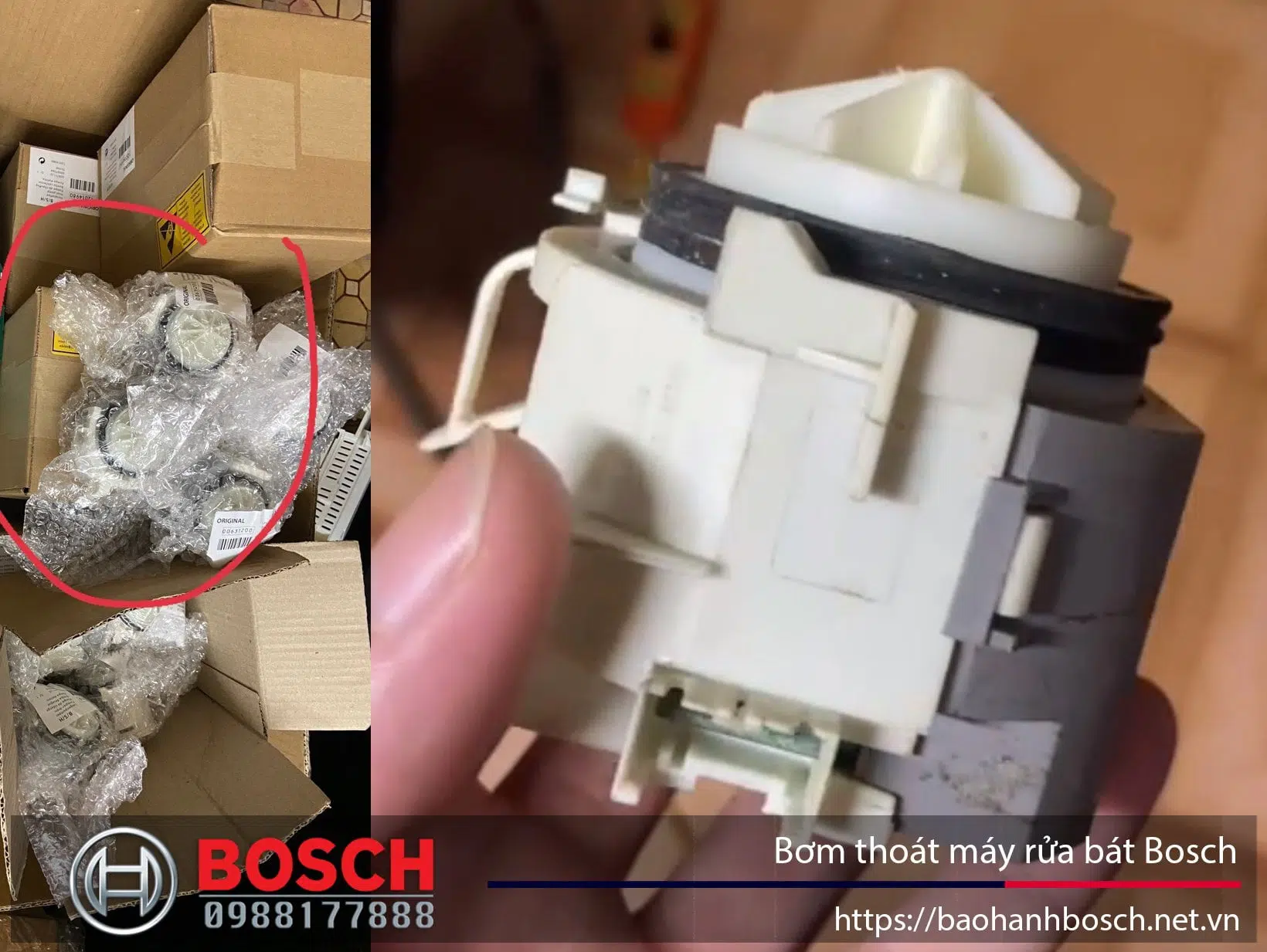 Bơm thoát nước máy rửa bát Bosch chính hãng, phụ kiện linh kiện chính xác, bảo hành Bosch uy tín tại Việt Nam. Đảm bảo hoạt động ổn định, hỗ trợ sửa chữa và thay thế linh kiện bơm nước chính hãng của Bosch.