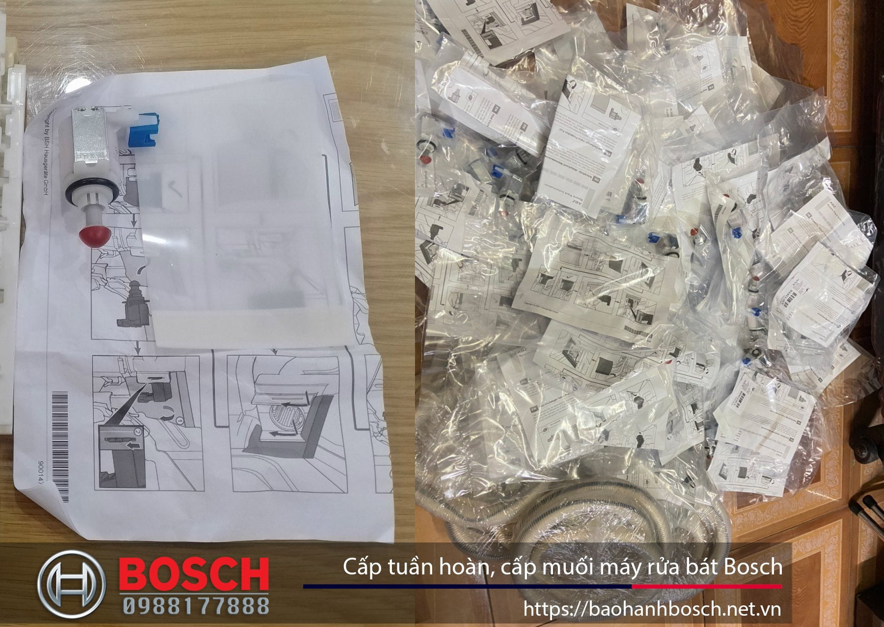 Van cấp tuần hoàn, cấp muối máy rửa bát Bosch