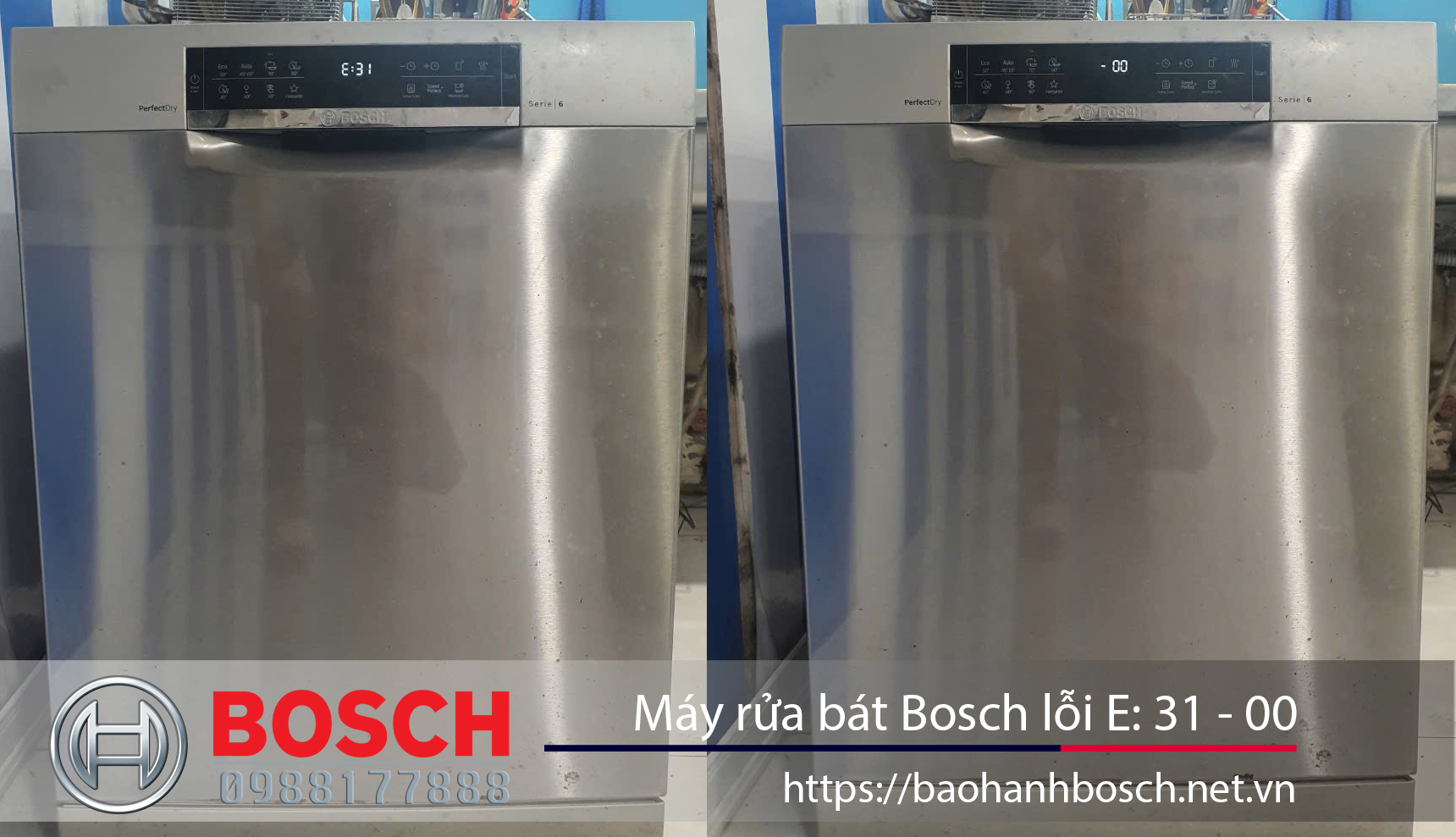 Máy rưả bát Bosch lỗi E31-00