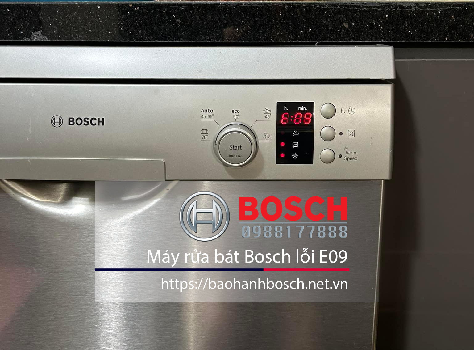 Lỗi E09 máy rửa bát Bosch