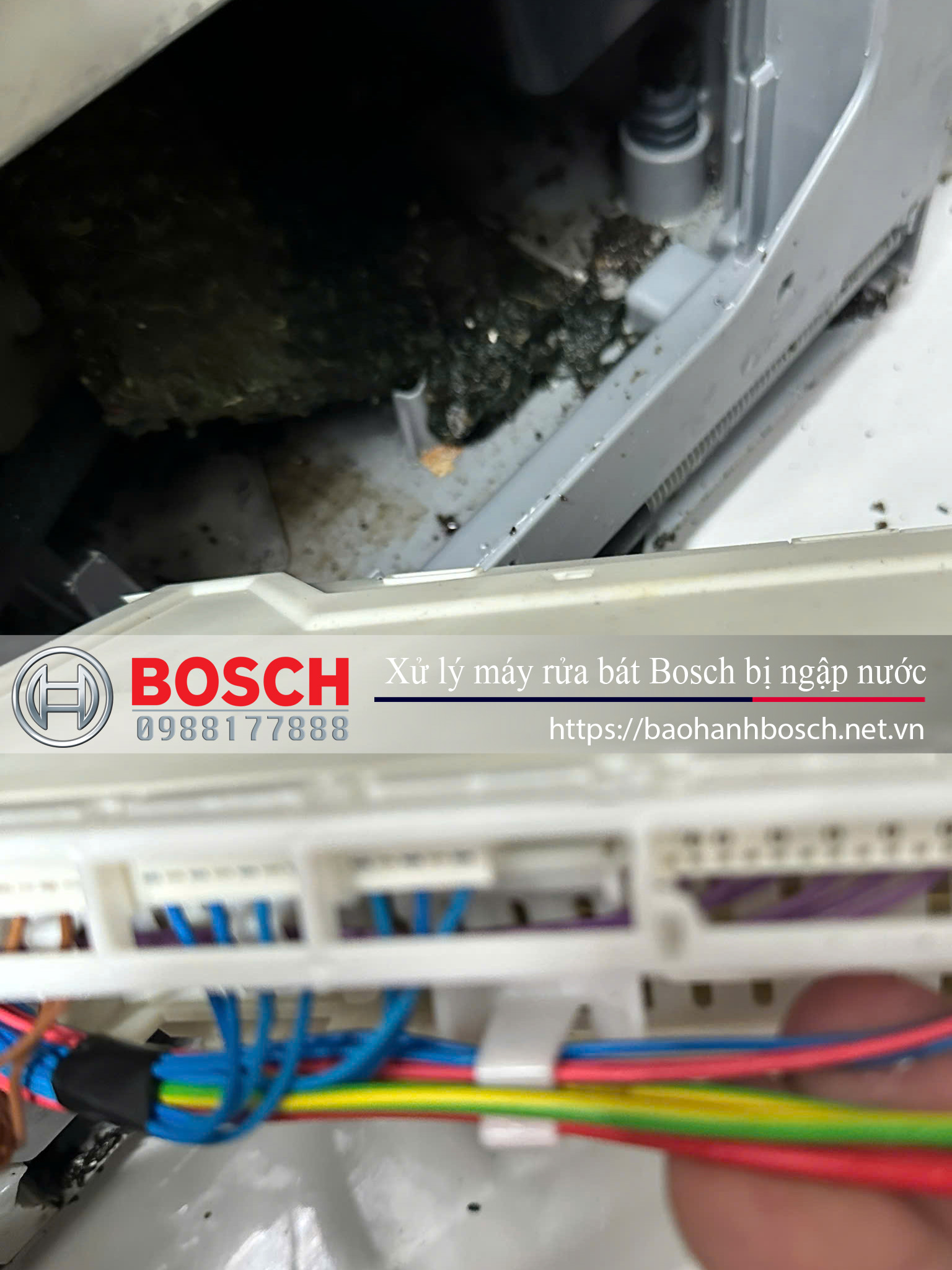 Xử lý máy rửa bát Bosch bị ngập nước