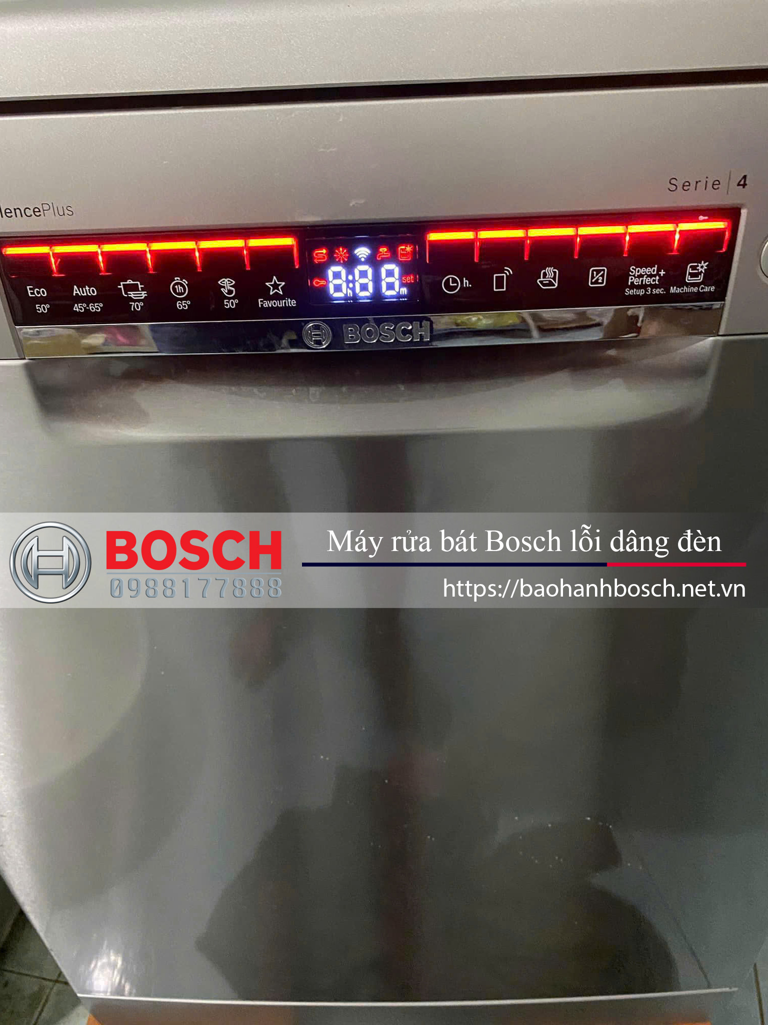 Máy rửa bát Bosch lỗi dâng đèn