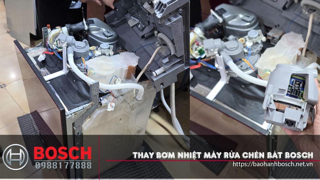 Thay bơm nhiệt máy rửa bát Bosch