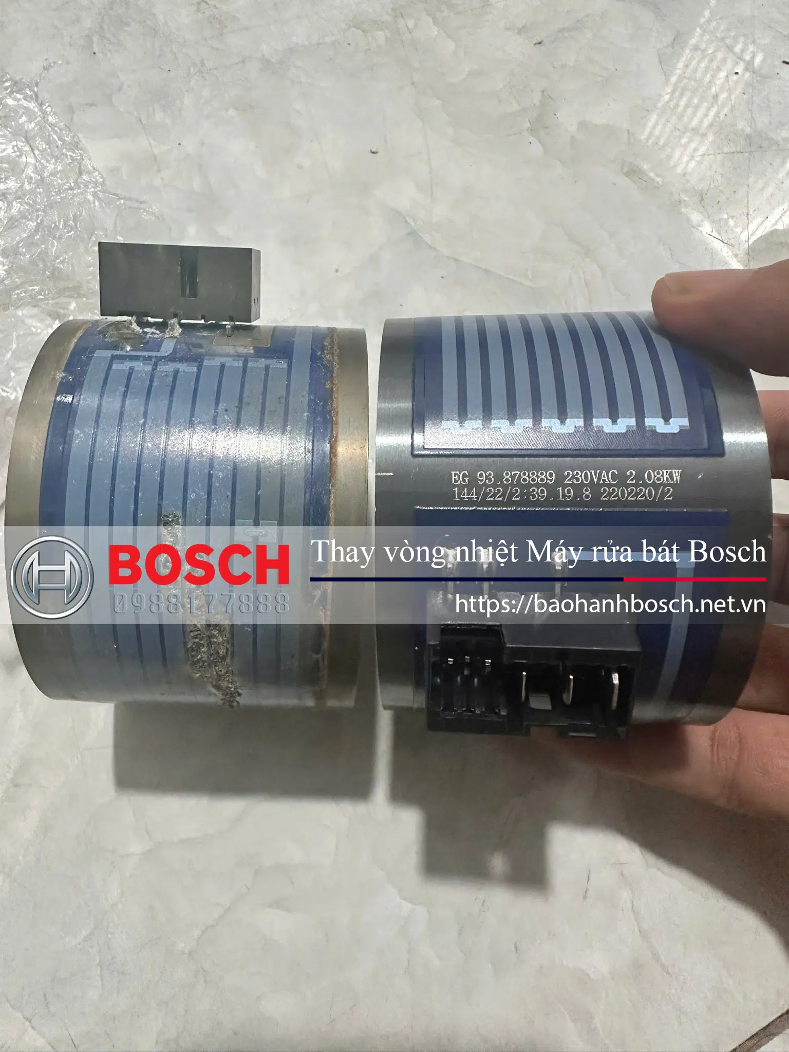 Phân loại và thay vòng nhiệt máy rửa bát Bosch chính hãng tại trung tâm bảo hành Bosch. Dịch vụ thay thế nhanh chóng, đảm bảo chất lượng và uy tín với linh kiện chính hãng Bosch.