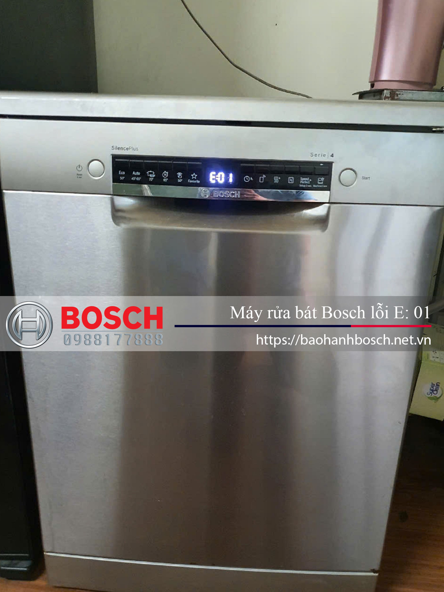 Máy rửa bát Bosch lỗi E:01