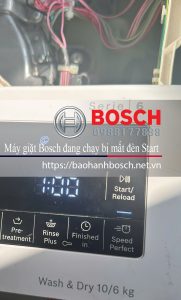 Máy giặt Bosch đang chạy bị mất đèn Start và về lại thời gian ban đầu